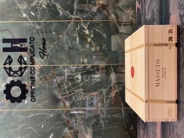 "CASSA RARA" MASSETO 2021 CASSA LEGNO TRE BOTTIGLIE